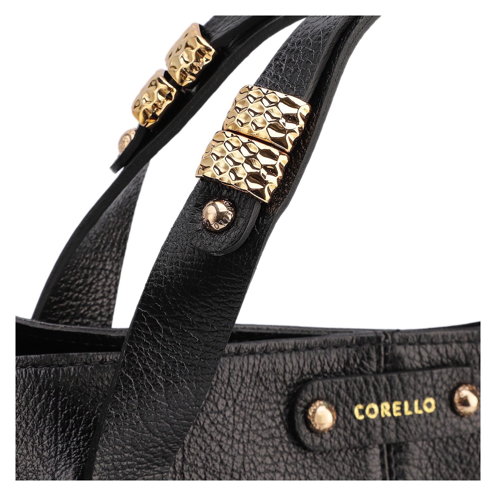 Bolsa Tote Grande Couro Antique Preto Fecho Magnético