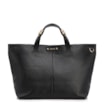 Bolsa Tote Grande Couro Antique Preto Fecho Magnético - imagem 1