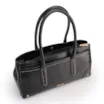 Bolsa Tote Grande Couro Antique Preto Pesponto - imagem 4