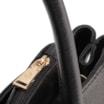 Bolsa Tote Grande Couro Antique Preto Pesponto - imagem 5