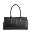Bolsa Tote Grande Couro Antique Preto Pesponto - imagem 3