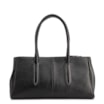 Bolsa Tote Grande Couro Antique Preto Pesponto - imagem 3