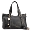 Bolsa Tote Grande Couro Antique Preto Pingente - imagem 3