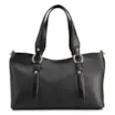 Bolsa Tote Grande Couro Antique Preto Pingente - imagem 4