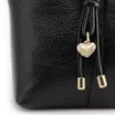 Bolsa Tote Grande Couro Antique Preto Pingente - imagem 8
