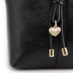 Bolsa Tote Grande Couro Antique Preto Pingente - imagem 8