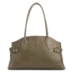 Bolsa Tote Grande Couro Antique Verde Laterais Rebites - imagem 1