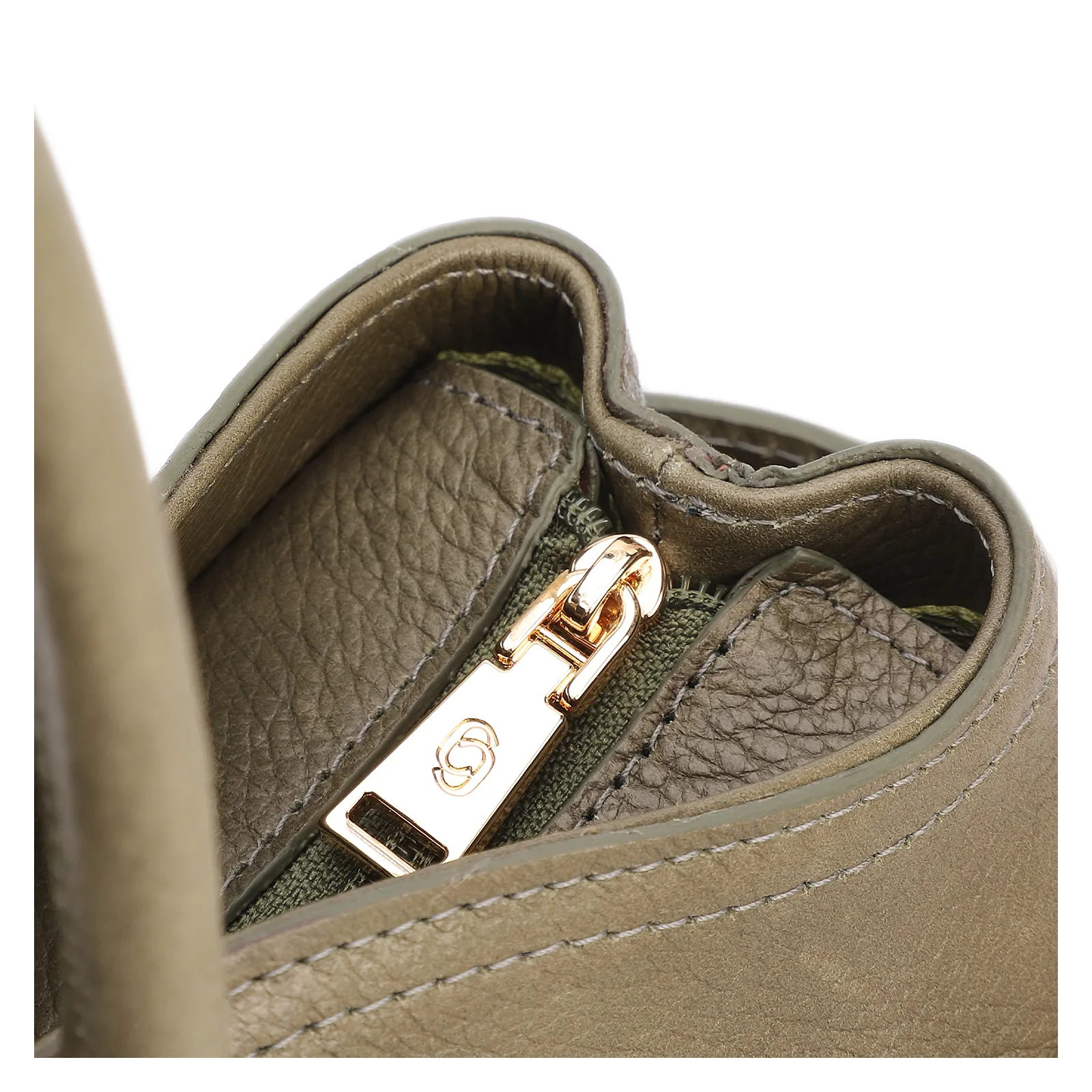 Bolsa Tote Grande Couro Antique Verde Laterais Rebites