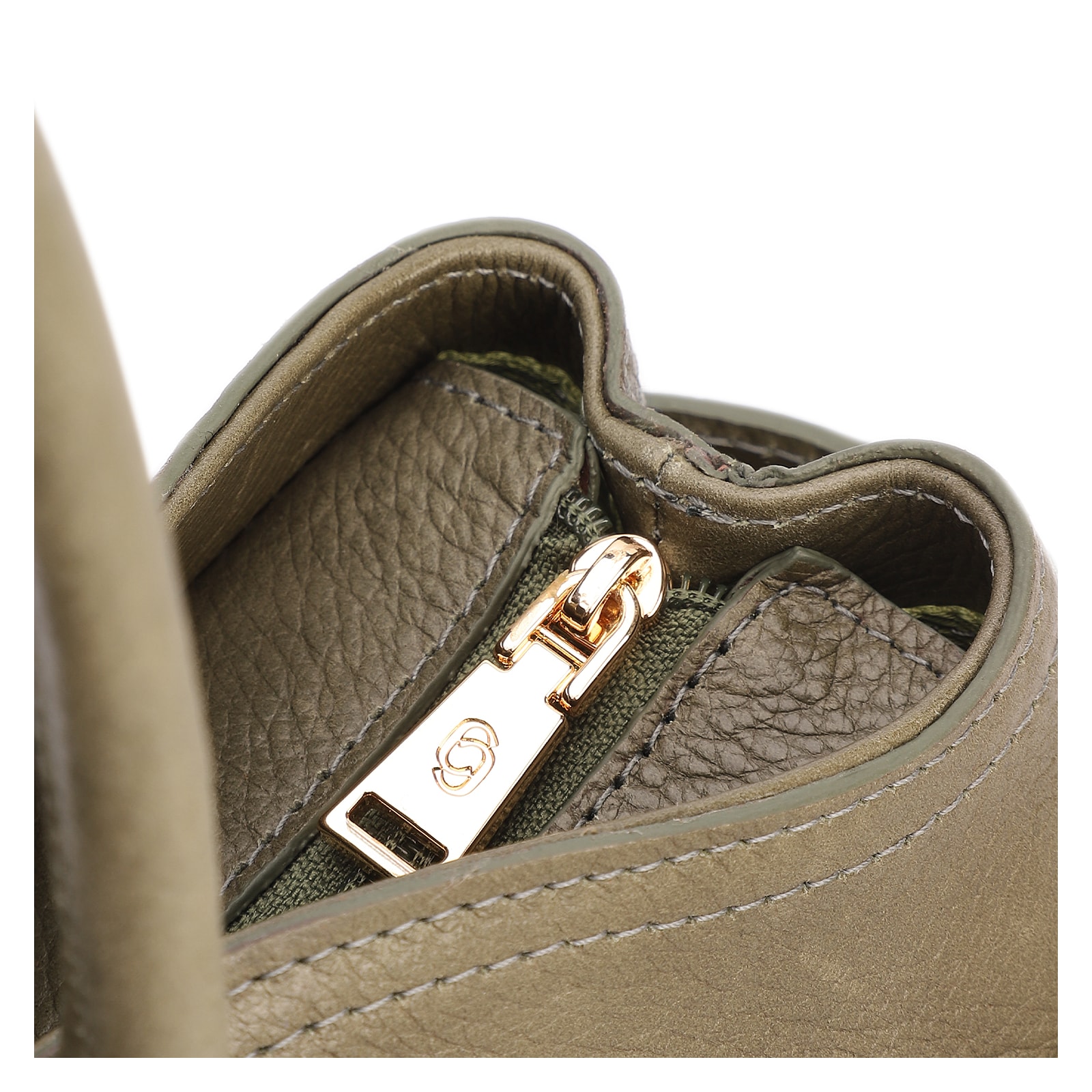 Bolsa Tote Grande Couro Antique Verde Laterais Rebites