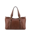 Bolsa Tote Grande Couro Antiquei Marrom Pingente - imagem 3