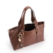 Bolsa Tote Grande Couro Antiquei Marrom Pingente - imagem 4