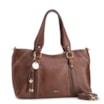 Bolsa Tote Grande Couro Antiquei Marrom Pingente - imagem 2