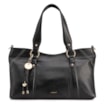 Bolsa Tote Grande Couro Antiquei Preto Pingente - imagem 1