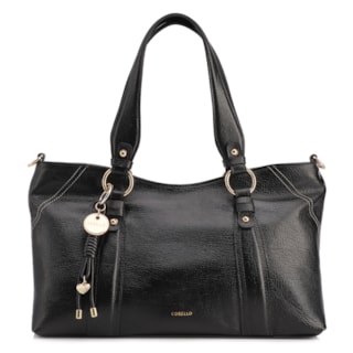 Grande Couro antiquei Preto Pingente