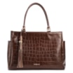 Bolsa Tote Grande Couro Croco Marrom Pingente Pedras - imagem 1