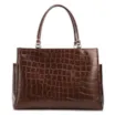 Bolsa Tote Grande Couro Croco Marrom Pingente Pedras - imagem 4