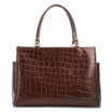Bolsa Tote Grande Couro Croco Marrom Pingente Pedras - imagem 3