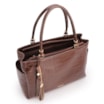 Bolsa Tote Grande Couro Croco Marrom Pingente Pedras - imagem 4