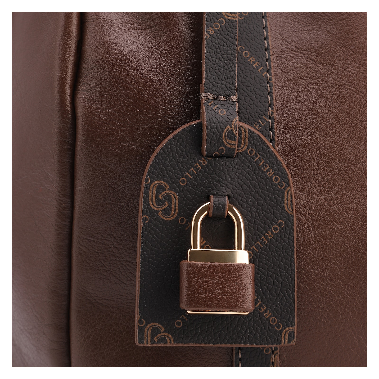 Bolsa Tote Grande Couro Marrom Alça Monograma