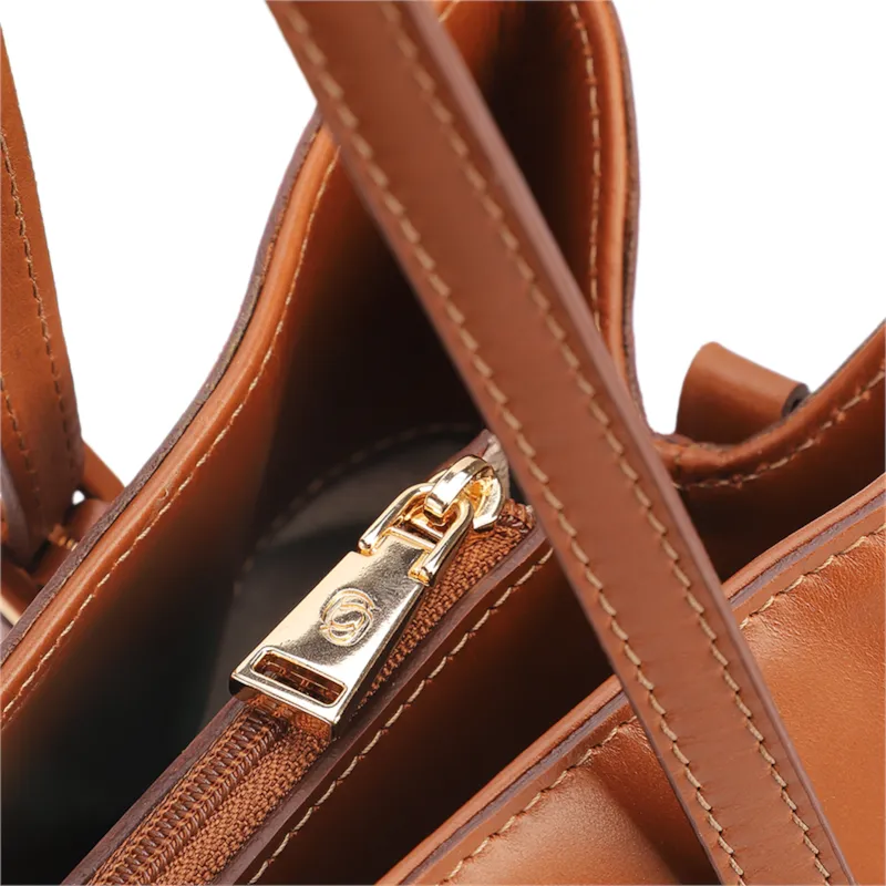  Bolsa Tote Grande Couro Marrom Claro Acabamento Em Ráfia - foto 5