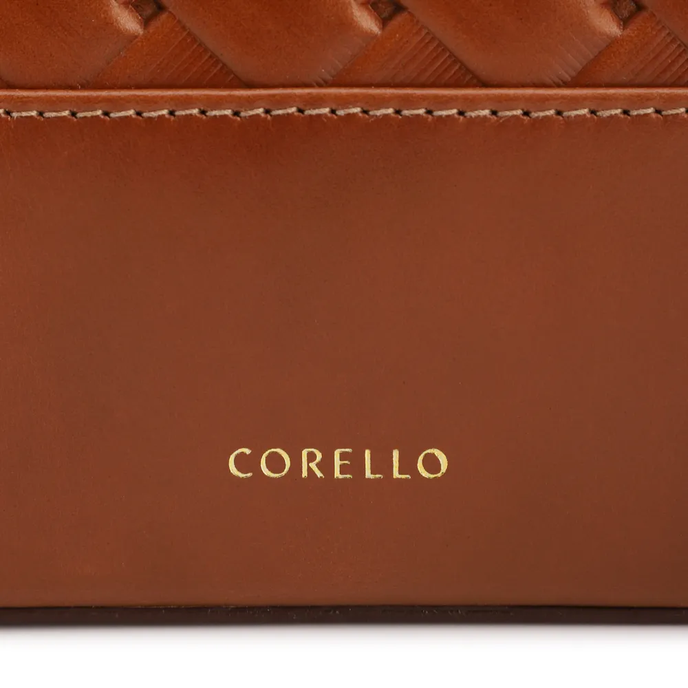  Bolsa Tote Grande Couro Marrom Claro Textura Tressê - imagem 6