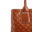  Bolsa Tote Grande Couro Marrom Claro Textura Tressê - imagem 7