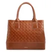  Bolsa Tote Grande Couro Marrom Claro Textura Tressê - imagem 1