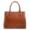  Bolsa Tote Grande Couro Marrom Claro Textura Tressê - imagem 1