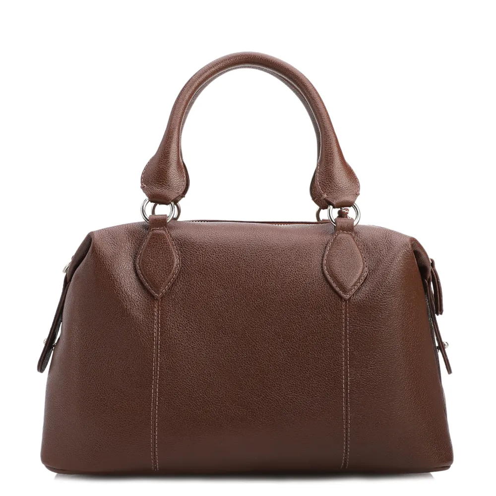 Bolsa Tote Grande Couro Marrom Compartimentos - imagem 4