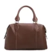 Bolsa Tote Grande Couro Marrom Compartimentos - imagem 4