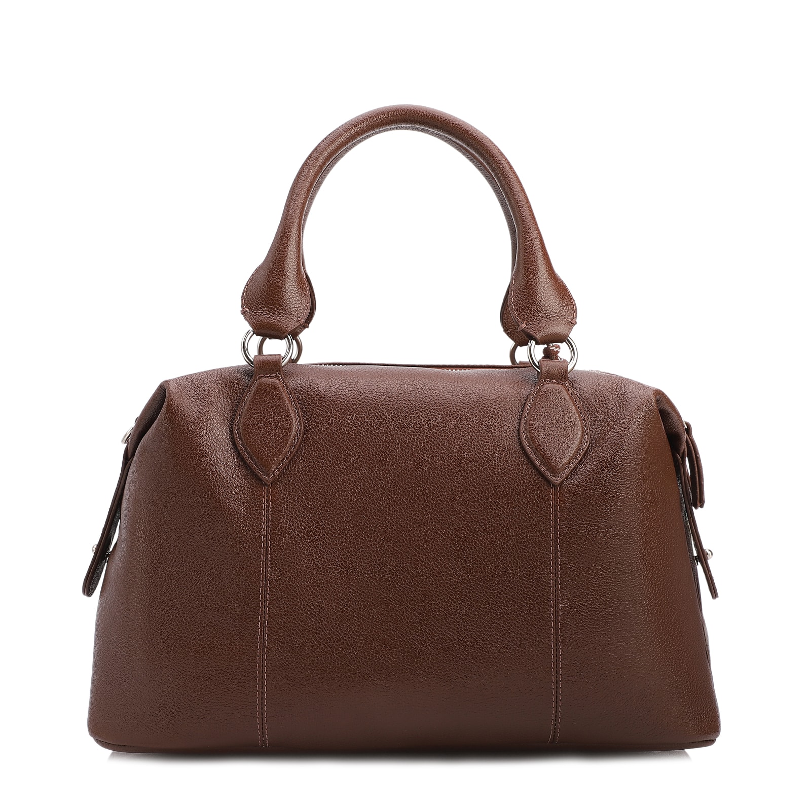 Bolsa Tote Grande Couro Marrom Compartimentos