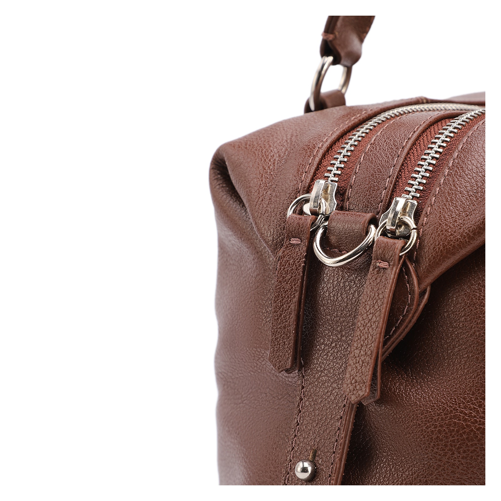 Bolsa Tote Grande Couro Marrom Compartimentos