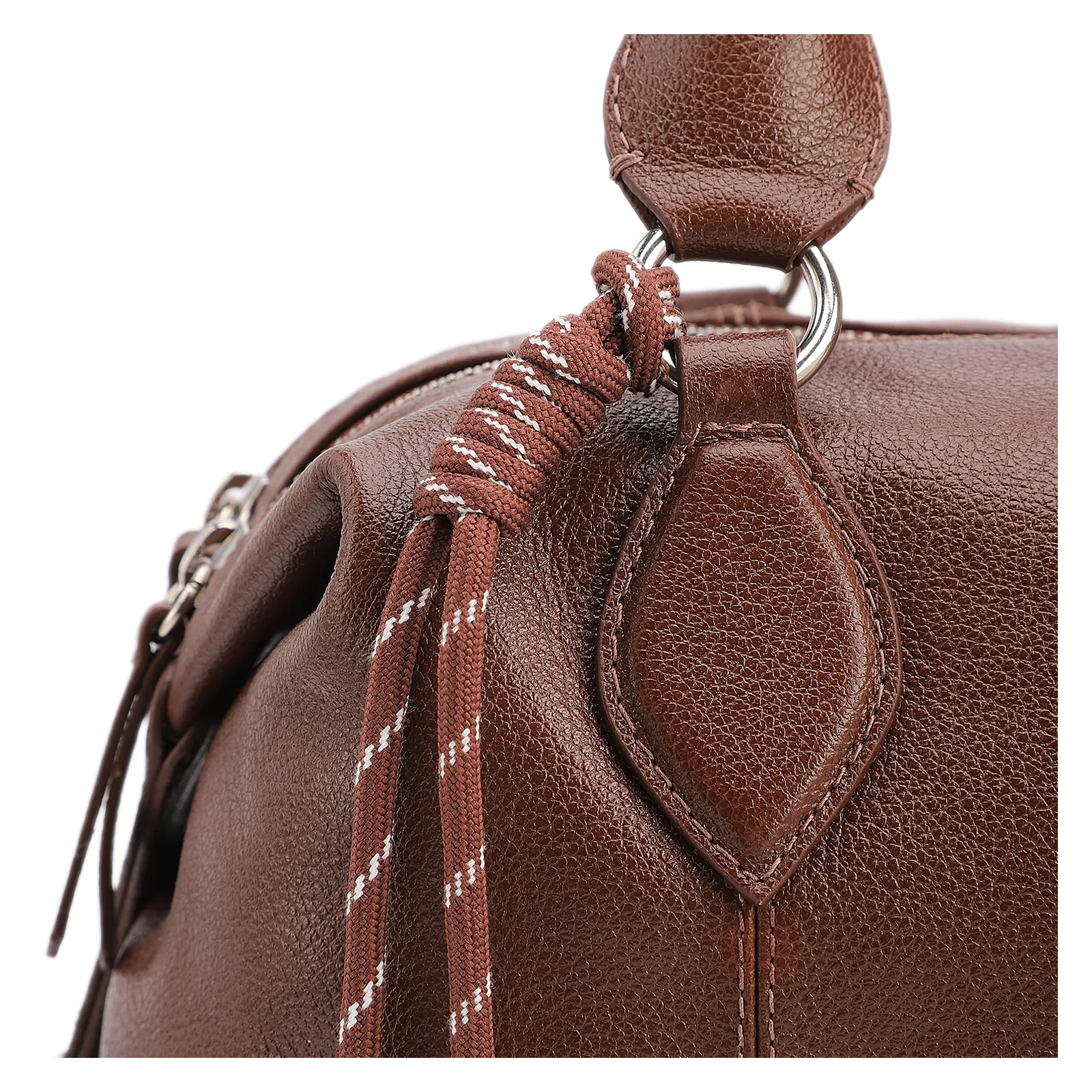 Bolsa Tote Grande Couro Marrom Compartimentos