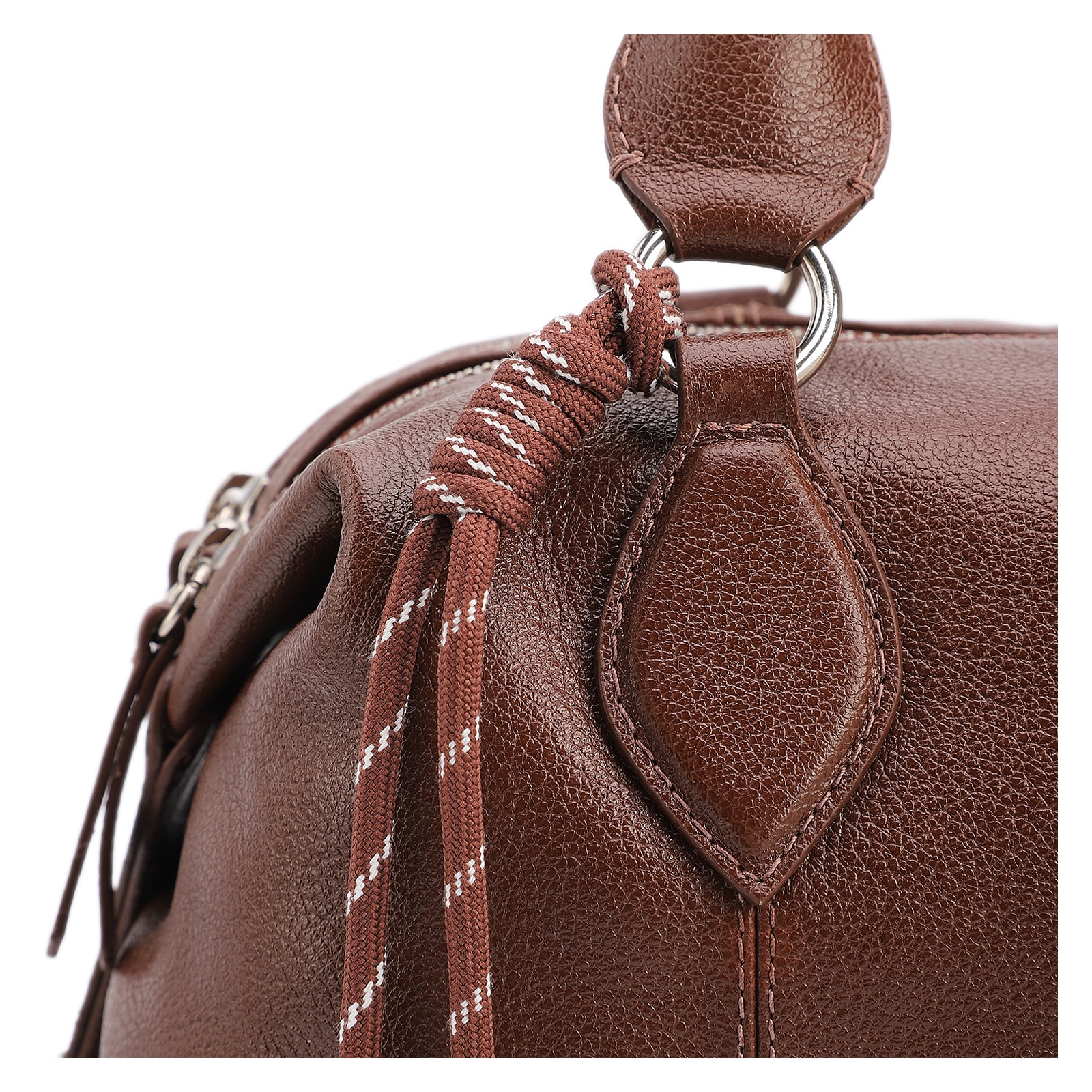 Bolsa Tote Grande Couro Marrom Compartimentos