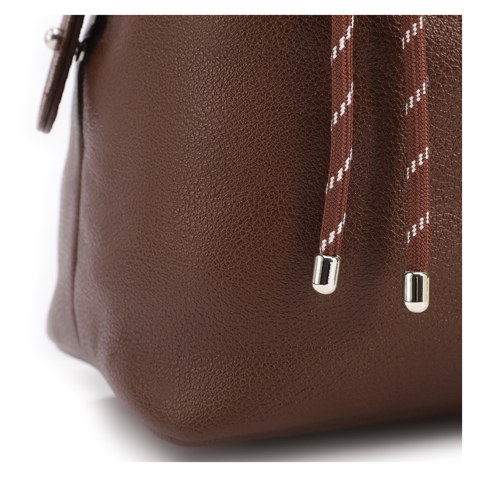 Bolsa Tote Grande Couro Marrom Compartimentos