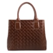  Bolsa Tote Grande Couro Marrom Textura Tressê - imagem 3