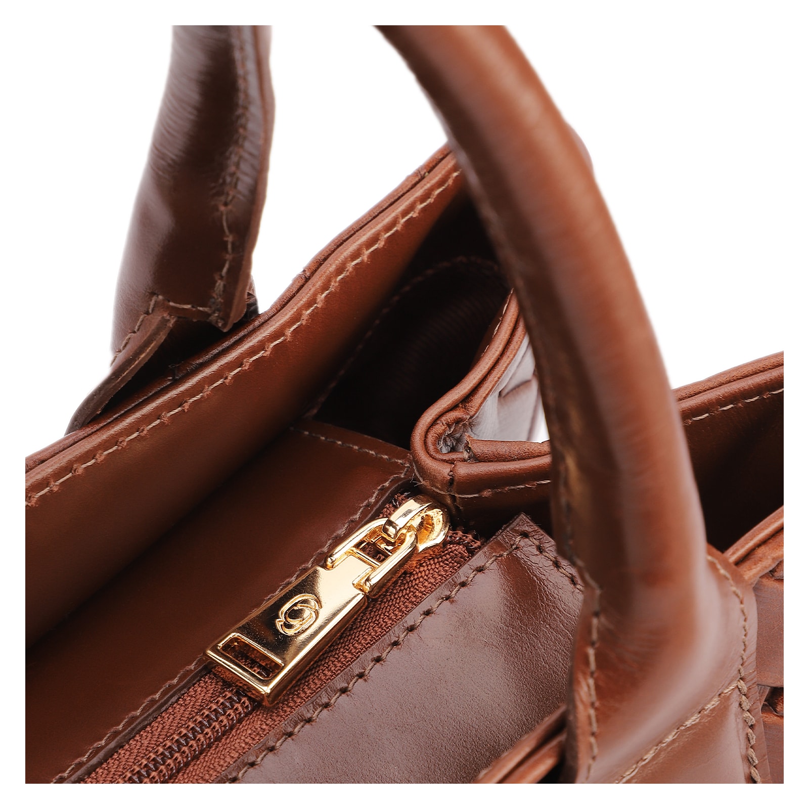 Bolsa Tote Grande Couro Marrom Textura Tressê
