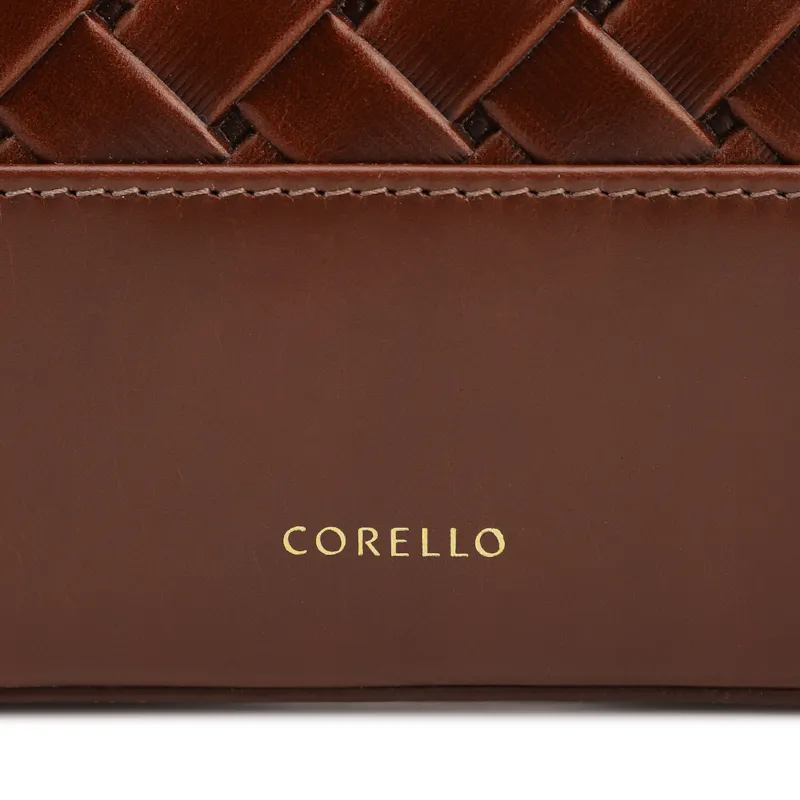 Bolsa Tote Grande Couro Marrom Textura Tressê - foto 6