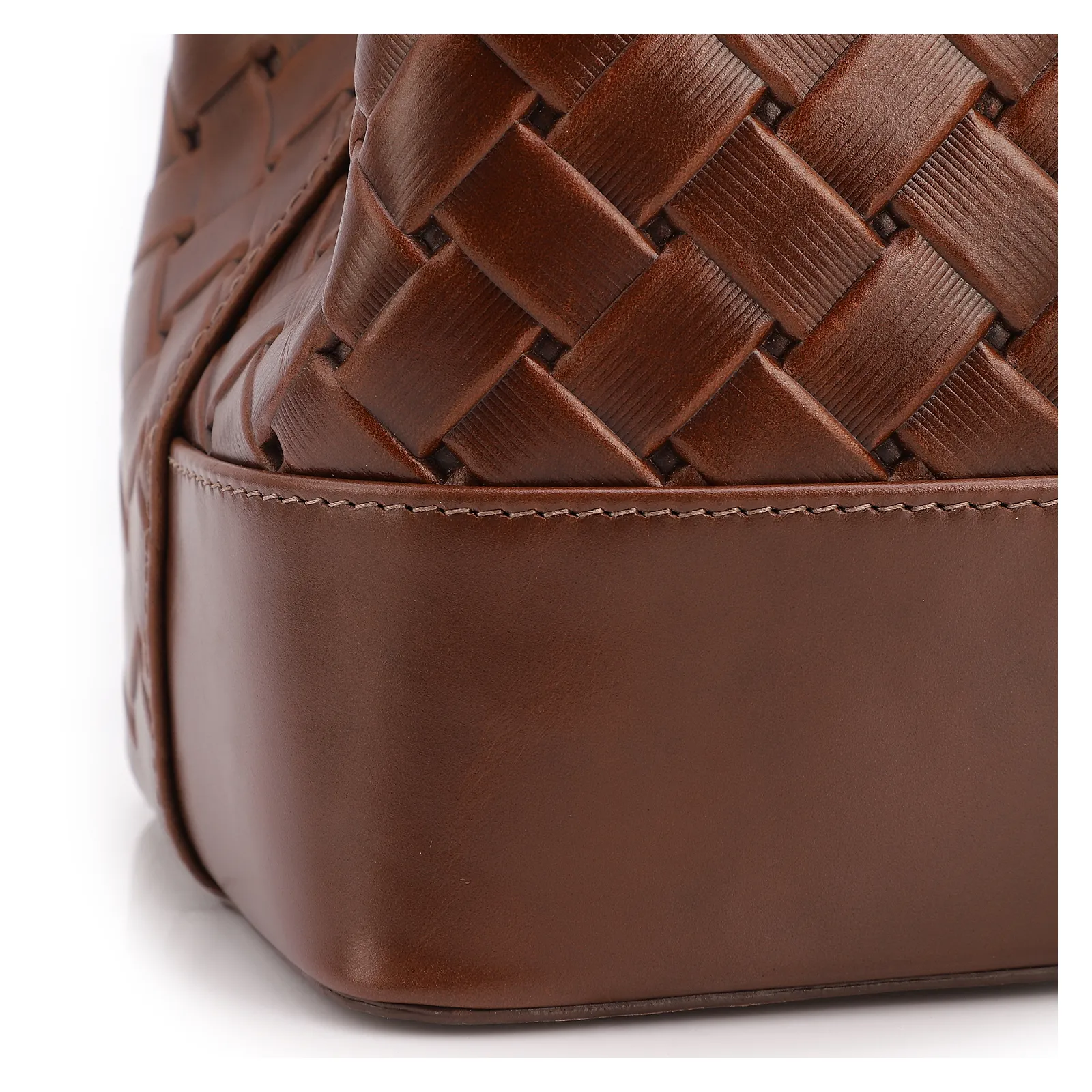 Bolsa Tote Grande Couro Marrom Textura Tressê
