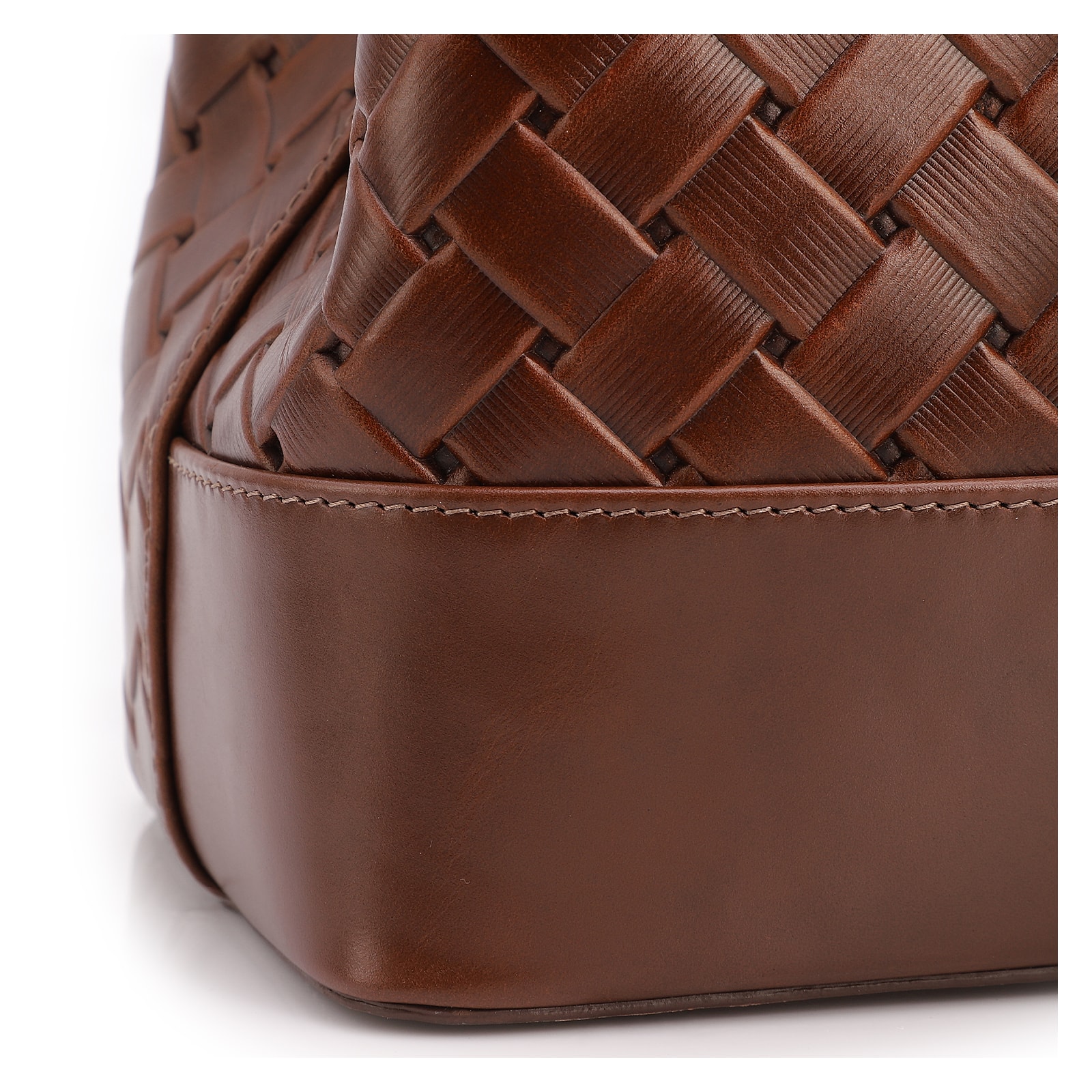 Bolsa Tote Grande Couro Marrom Textura Tressê