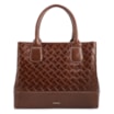  Bolsa Tote Grande Couro Marrom Textura Tressê - imagem 1