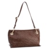 Bolsa Tote Grande Couro Marrom Tressê Argola - imagem 3