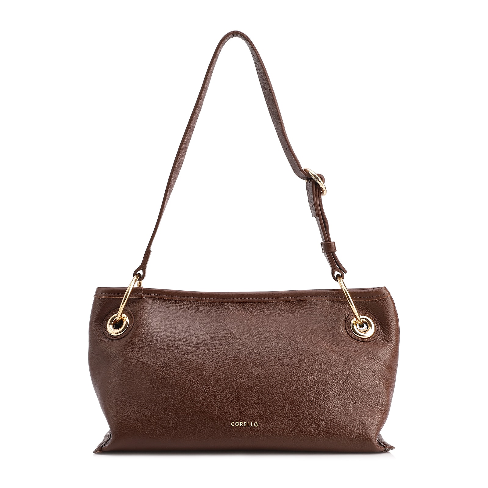 Bolsa Tote Grande Couro Marrom Tressê Argola