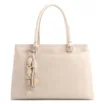  Bolsa Tote Grande Couro Off White Detalhe Pingente - imagem 1