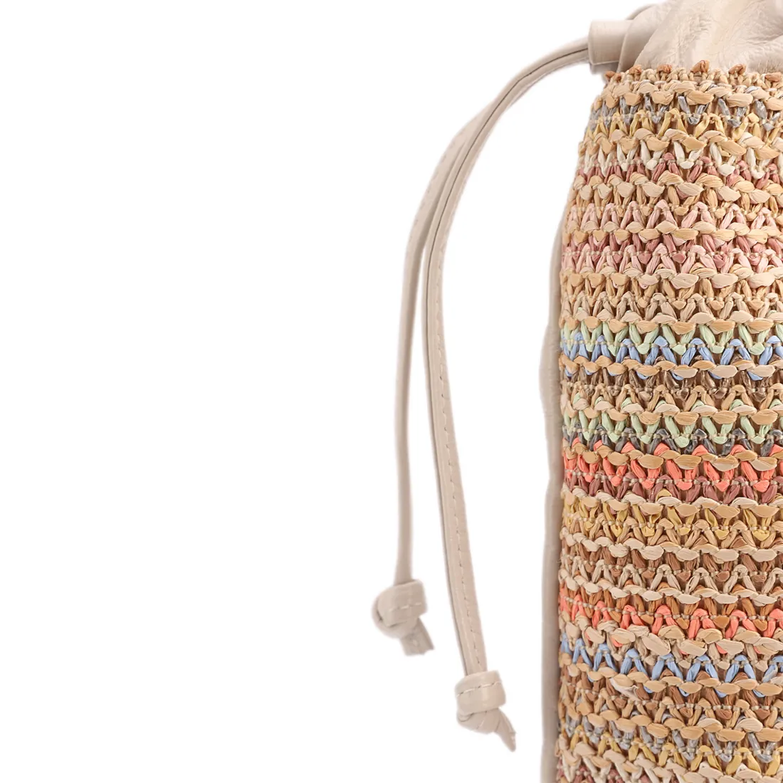 Bolsa Tote Grande Couro Off White Rafia Multicolor Pingente - foto 6