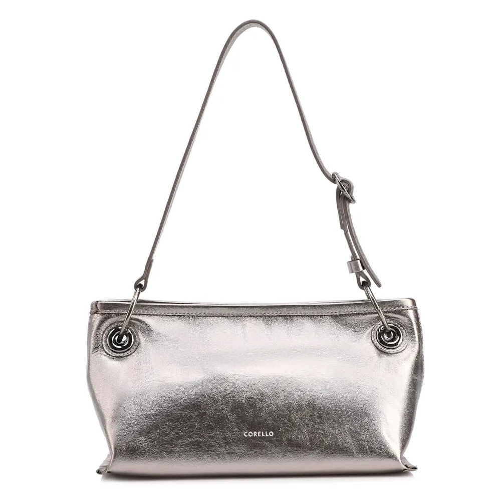 Bolsa Tote Grande Couro Prata Tressê Argola - imagem 4