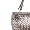 Bolsa Tote Grande Couro Prata Tressê Argola - imagem 7