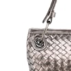 Bolsa Tote Grande Couro Prata Tressê Argola - imagem 7