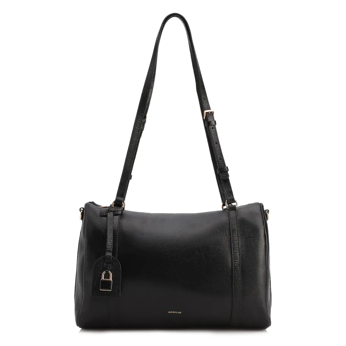 Bolsa Tote Grande Couro Preta Alça New Lezard