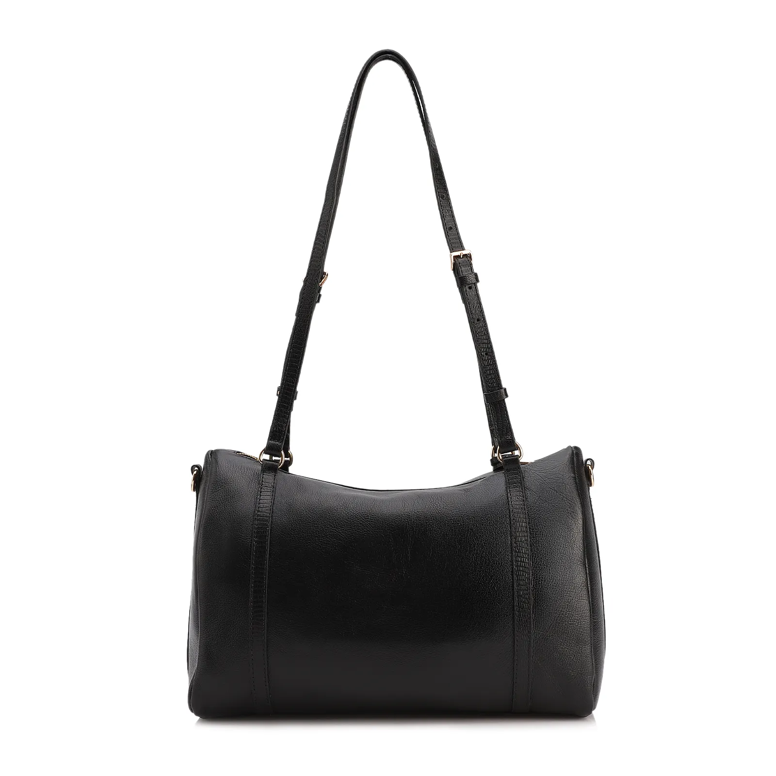 Bolsa Tote Grande Couro Preta Alça New Lezard